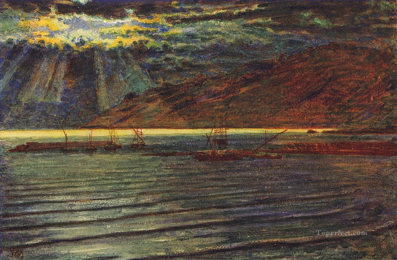 Barcos de pesca a la luz de la luna El británico William Holman Hunt Pintura al óleo